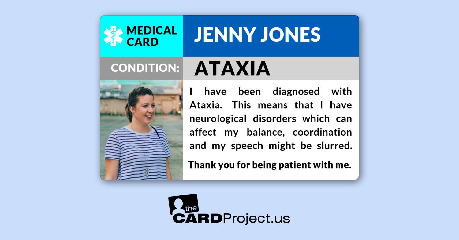 Ataxia Photo Medical Card (FRONT)